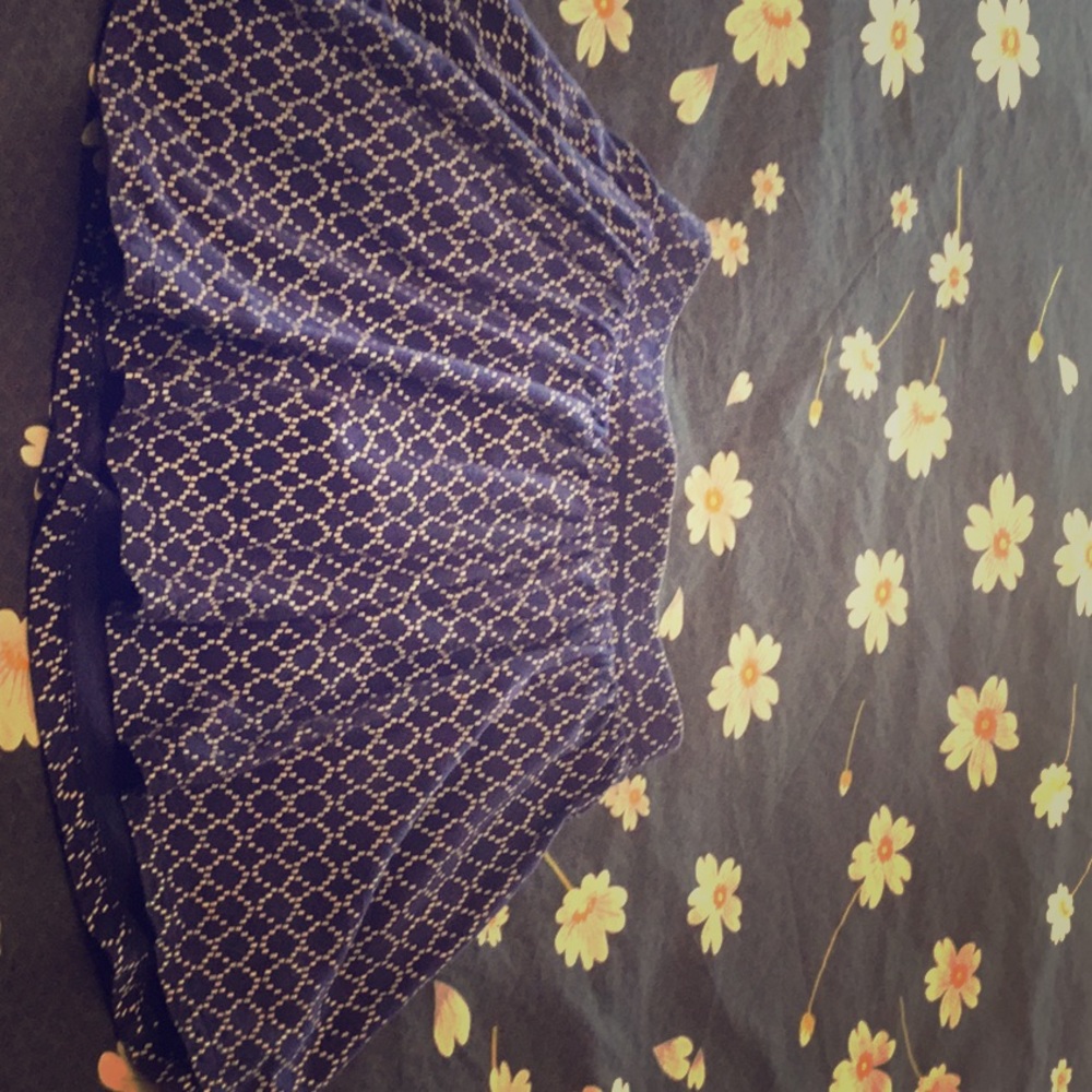 Blue patterned skirt
